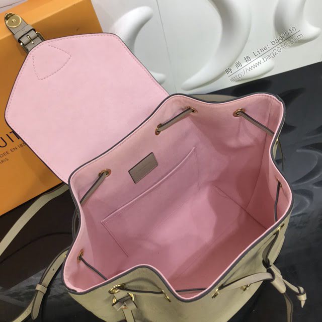 LV包包 LV新款雙肩包 M45410 褐灰色壓紋牛皮 Montsouris雙肩包 LV女士雙肩後背包  ydh3763